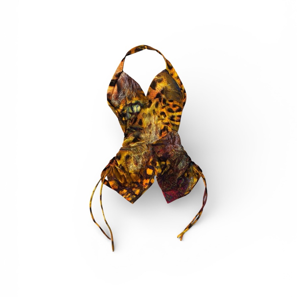 Leopard Print Halter sportswear bodysuit